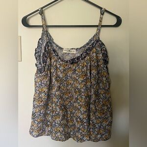 Natural Life Camisole Tank Top Ruffle Floral Size Medium